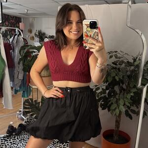 Anthropologie Pilcro Bubble Mini Skirt Black Size 4